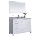 Laviva Wilson 48" White Bathroom Vanity with White Stripes Marble Countertop 313ANG-48W-WS