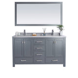 Laviva Wilson 60" Grey Double Sink Bathroom Vanity with White Stripes Marble Countertop 313ANG-60G-WS