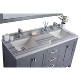 Laviva Wilson 60" Grey Double Sink Bathroom Vanity with White Stripes Marble Countertop 313ANG-60G-WS