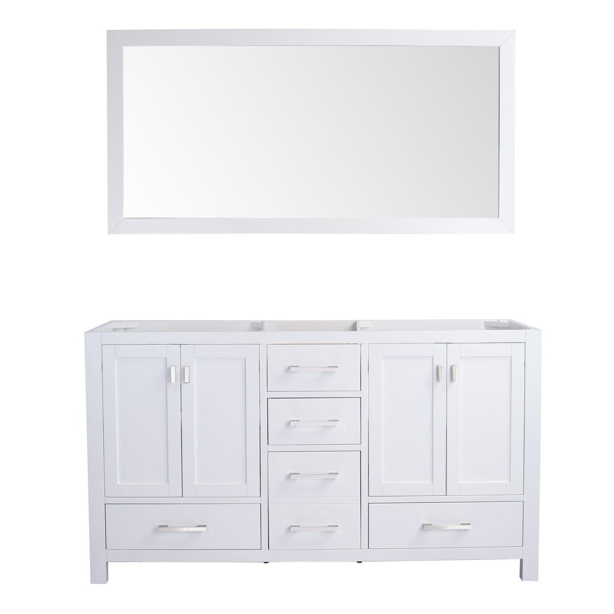 Laviva Wilson 60" White Double Sink Bathroom Vanity Cabinet 313ANG-60W