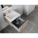 Laviva Legno 24" Weathered Grey Bathroom Vanity with Matte White VIVA Stone Solid Surface Countertop 313LGN-24WG-MW