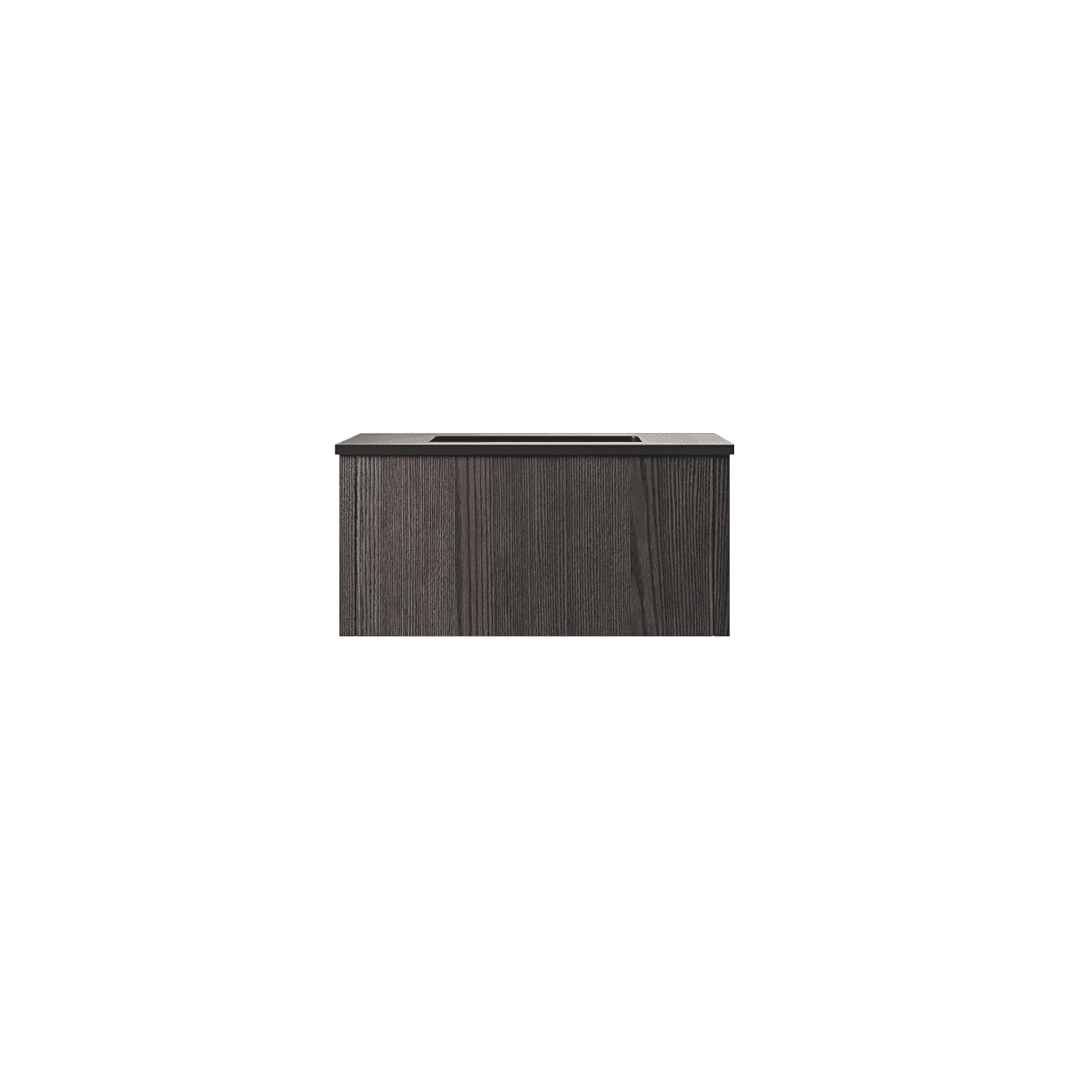 Laviva Legno 30" Carbon Oak Bathroom Vanity with Matte Black VIVA Stone Solid Surface Countertop 313LGN-30CR-MB