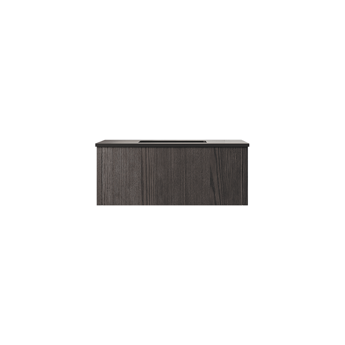 Laviva Legno 36" Carbon Oak Bathroom Vanity with Matte Black VIVA Stone Solid Surface Countertop 313LGN-36CR-MB