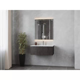 Laviva Legno 36" Carbon Oak Bathroom Vanity with Matte White VIVA Stone Solid Surface Countertop 313LGN-36CR-MW