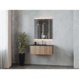 Laviva Legno 36" Weathered Grey Bathroom Vanity with Matte Black VIVA Stone Solid Surface Countertop 313LGN-36WG-MB