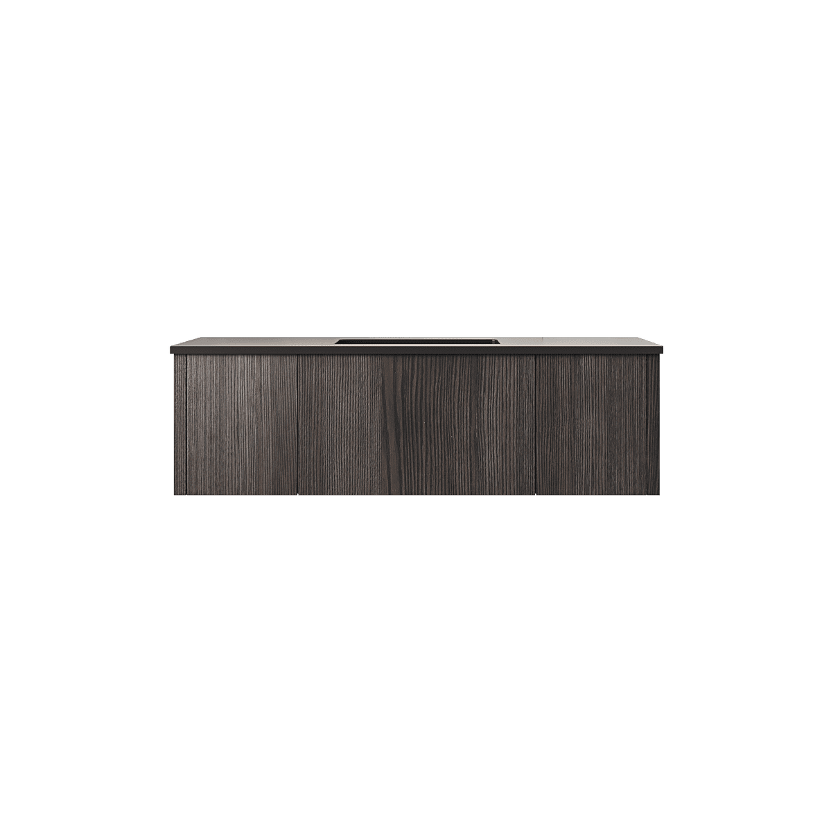 Laviva Legno 48" Carbon Oak Bathroom Vanity with Matte Black VIVA Stone Solid Surface Countertop 313LGN-48CR-MB