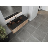 Laviva Legno 48" Weathered Grey Bathroom Vanity with Matte Black VIVA Stone Solid Surface Countertop 313LGN-48WG-MB