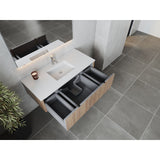 Laviva Legno 48" Weathered Grey Bathroom Vanity with Matte White VIVA Stone Solid Surface Countertop 313LGN-48WG-MW