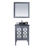 Laviva Mediterraneo 24" Grey Bathroom Vanity with Black Wood Marble Countertop 313MKSH-24G-BW