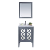 Laviva Mediterraneo 24" Grey Bathroom Vanity with White Carrara Marble Countertop 313MKSH-24G-WC