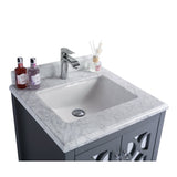 Laviva Mediterraneo 24" Grey Bathroom Vanity with White Carrara Marble Countertop 313MKSH-24G-WC