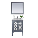 Laviva Mediterraneo 24" Grey Bathroom Vanity with White Quartz Countertop 313MKSH-24G-WQ