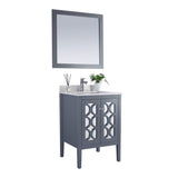 Laviva Mediterraneo 24" Grey Bathroom Vanity with White Quartz Countertop 313MKSH-24G-WQ