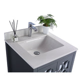 Laviva Mediterraneo 24" Grey Bathroom Vanity with White Quartz Countertop 313MKSH-24G-WQ