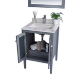 Laviva Mediterraneo 24" Grey Bathroom Vanity with White Quartz Countertop 313MKSH-24G-WQ