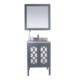 Laviva Mediterraneo 24" Grey Bathroom Vanity with White Stripes Marble Countertop 313MKSH-24G-WS