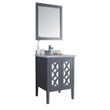 Laviva Mediterraneo 24" Grey Bathroom Vanity with White Stripes Marble Countertop 313MKSH-24G-WS