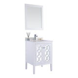 Laviva Mediterraneo 24" White Bathroom Vanity with White Quartz Countertop 313MKSH-24W-WQ