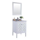 Laviva Mediterraneo 24" White Bathroom Vanity with White Stripes Marble Countertop 313MKSH-24W-WS