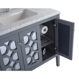 Laviva Mediterraneo 36" Grey Bathroom Vanity with Matte Black VIVA Stone Solid Surface Countertop 313MKSH-36G-MB