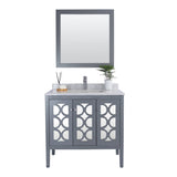 Laviva Mediterraneo 36" Grey Bathroom Vanity with White Carrara Marble Countertop 313MKSH-36G-WC