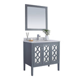 Laviva Mediterraneo 36" Grey Bathroom Vanity with White Carrara Marble Countertop 313MKSH-36G-WC