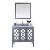 Laviva Mediterraneo 36" Grey Bathroom Vanity with White Stripes Marble Countertop 313MKSH-36G-WS