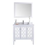 Laviva Mediterraneo 36" White Bathroom Vanity with White Quartz Countertop 313MKSH-36W-WQ