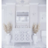 Laviva Mediterraneo 36" White Bathroom Vanity with White Quartz Countertop 313MKSH-36W-WQ