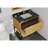 Laviva Alto 36" California White Oak Bathroom Vanity with Black Wood Marble Countertop 313SMR-36CO-BW