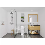 Laviva Alto 36" California White Oak Bathroom Vanity with Matte White VIVA Stone Solid Surface Countertop 313SMR-36CO-MW