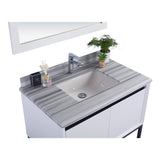 Laviva Alto 36" White Bathroom Vanity with White Stripes Marble Countertop 313SMR-36W-WS