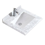 Laviva Forever 24" Single Hole White Carrara Marble Countertop with Rectangular Ceramic Sink 313SQ1H-24-WC