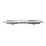 Laviva Forever VIVA Stone 60" Matte White Solid Surface Countertop with Double Integrated Sinks 313SQ1HSS-60D-MW