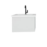 Laviva Vitri 24" Cloud White Bathroom Vanity with VIVA Stone Matte White Solid Surface Countertop 313VTR-24CW-MW