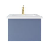 Laviva Vitri 24" Nautical Blue Bathroom Vanity with VIVA Stone Matte White Solid Surface Countertop 313VTR-24NB-MW