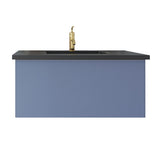 Laviva Vitri 36" Nautical Blue Bathroom Vanity with VIVA Stone Matte Black Solid Surface Countertop 313VTR-36NB-MB