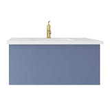 Laviva Vitri 36" Nautical Blue Bathroom Vanity with VIVA Stone Matte White Solid Surface Countertop 313VTR-36NB-MW