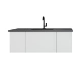 Laviva Vitri 48" Cloud White Bathroom Vanity with VIVA Stone Matte Black Solid Surface Countertop 313VTR-48CW-MB