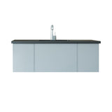 Laviva Vitri 48" Fossil Grey Bathroom Vanity with VIVA Stone Matte Black Solid Surface Countertop 313VTR-48FG-MB