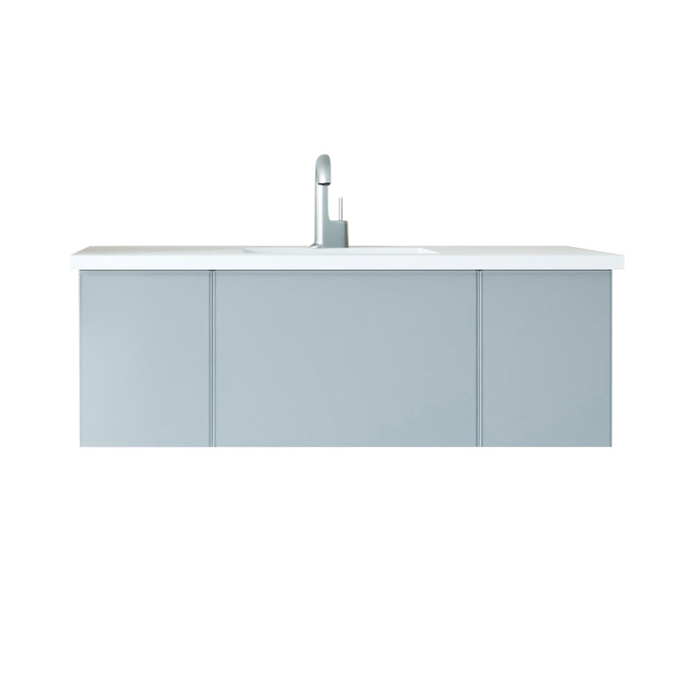 Laviva Vitri 48" Fossil Grey Bathroom Vanity with VIVA Stone Matte White Solid Surface Countertop 313VTR-48FG-MW