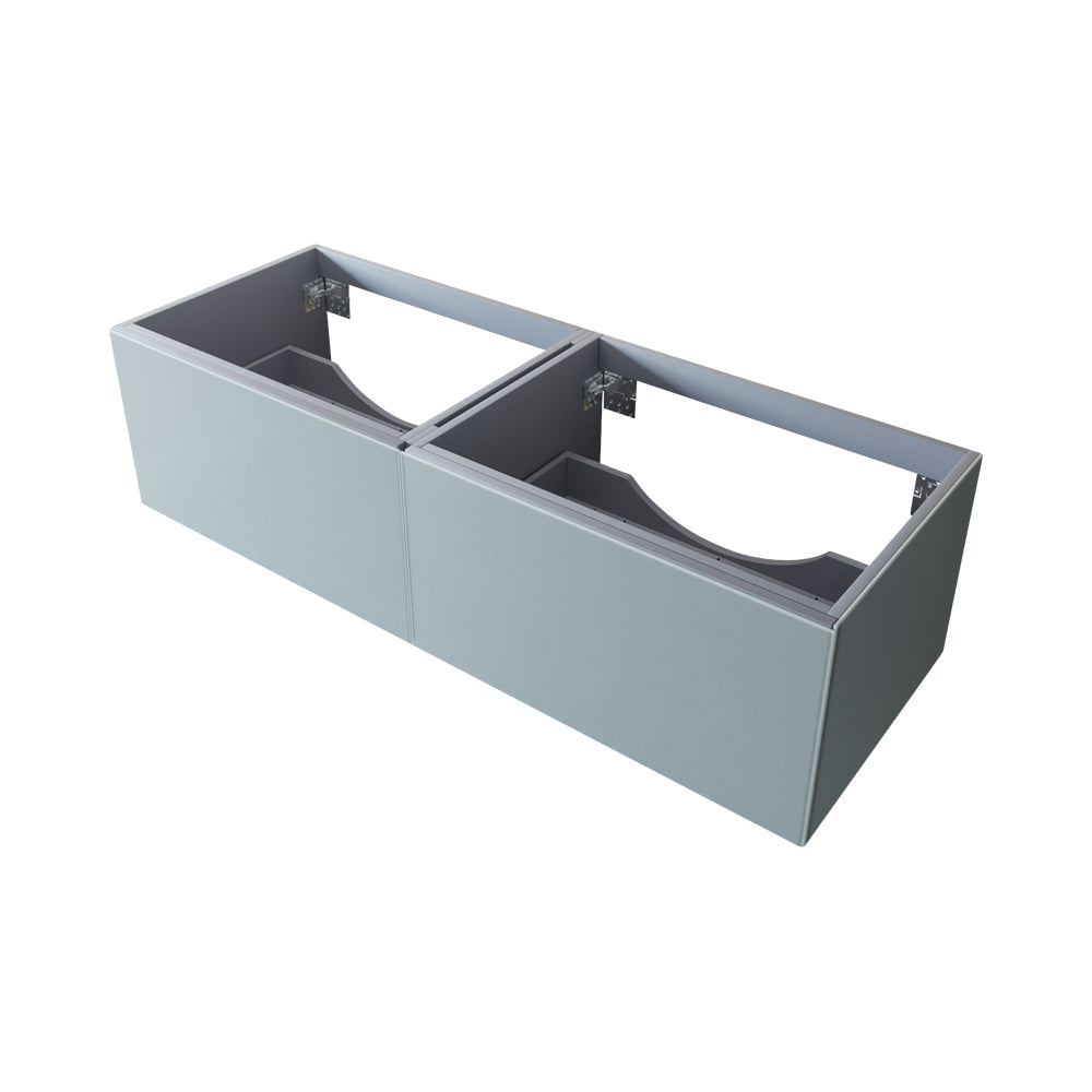 Laviva Vitri 60" Fossil Grey Double Sink Wall Hung Bathroom Vanity Cabinet 313VTR-60DFG