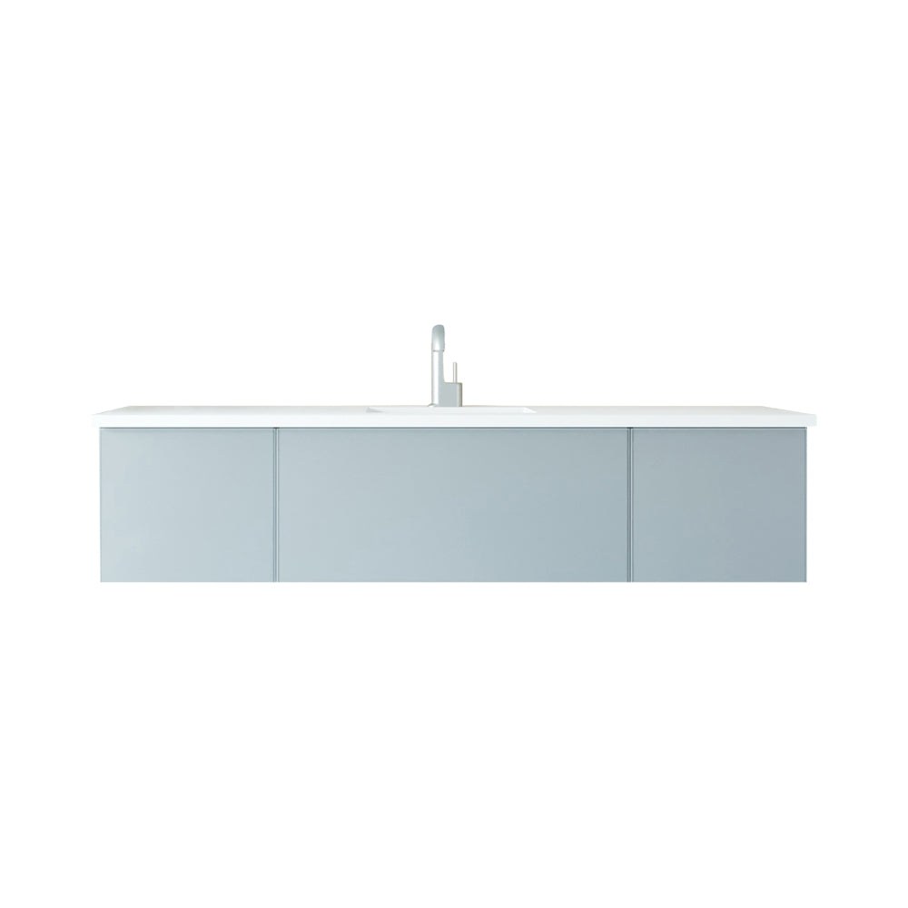 Laviva Vitri 72" Fossil Grey Single Sink Bathroom Vanity with VIVA Stone Matte White Solid Surface Countertop 313VTR-72CFG-MW