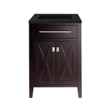 Laviva Wimbledon 24" Brown Bathroom Vanity with Matte Black VIVA Stone Solid Surface Countertop 313YG319-24B-MB