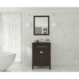 Laviva Wimbledon 24" Brown Bathroom Vanity with Matte Black VIVA Stone Solid Surface Countertop 313YG319-24B-MB