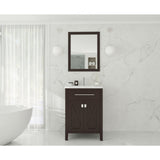 Laviva Wimbledon 24" Brown Bathroom Vanity with White Carrara Marble Countertop 313YG319-24B-WC