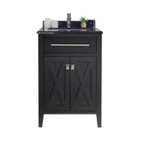 Laviva Wimbledon 24" Espresso Bathroom Vanity with Black Wood Marble Countertop 313YG319-24E-BW