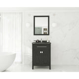 Laviva Wimbledon 24" Espresso Bathroom Vanity with Black Wood Marble Countertop 313YG319-24E-BW