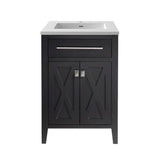 Laviva Wimbledon 24" Espresso Bathroom Vanity with Matte White VIVA Stone Solid Surface Countertop 313YG319-24E-MW