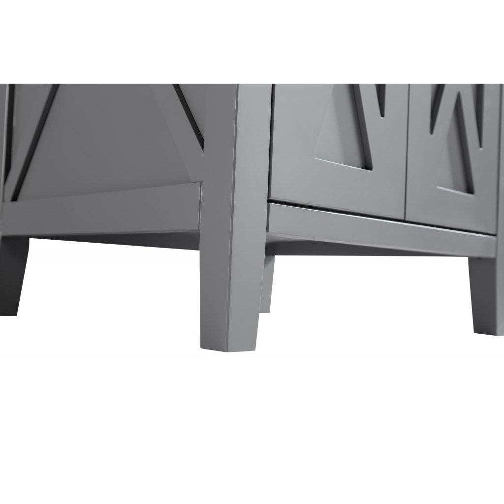 Laviva Wimbledon 24" Grey Bathroom Vanity with Matte Black VIVA Stone Solid Surface Countertop 313YG319-24G-MB